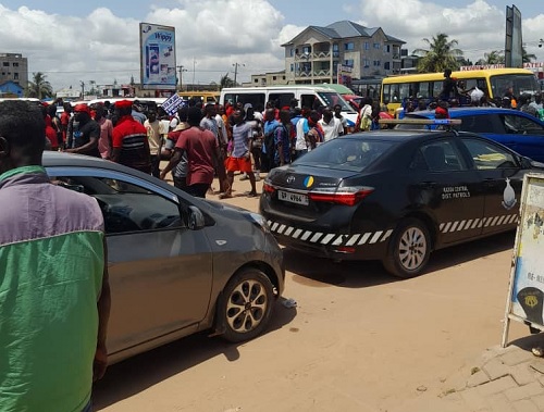 Gridlock caused by Kasoa protesters 