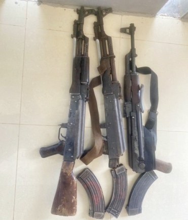 Some of the weapons retrieved from the suspects