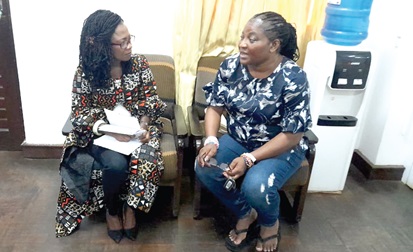Dr Miriam Iddrisu speaking with Augustina Tawiah, a Staff Writer of the Daily Graphic, during the interview