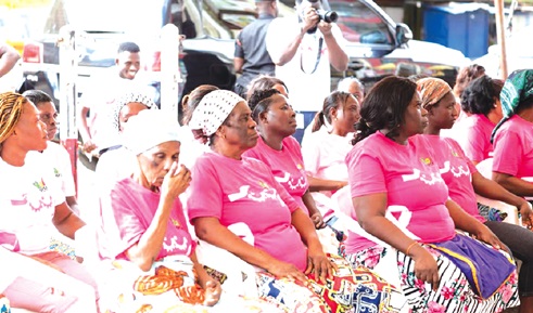 Beneficiary women at the breast screening exercise Beneficiary women at the breast screening exercise