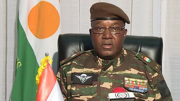 Gen Abdourahmane Tchiani made a televised address to the nation on July 28, Credit BBC