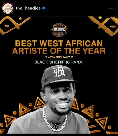 Black Sherif wins Best West African Artiste of the Year at Headies Awards