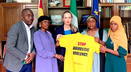 Daniela d'Orlandi (middle), the Italian Ambassador to Ghana, and Yahaya Alhassan (left), Founder of the Humanity Magazine, with other advocates after the meeting