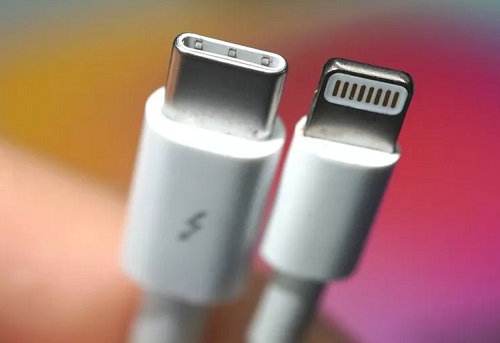 Some Apple devices - such as the iPad Pro and Mac laptops - use USB-C (left) while the iPhone uses Lightning (right)