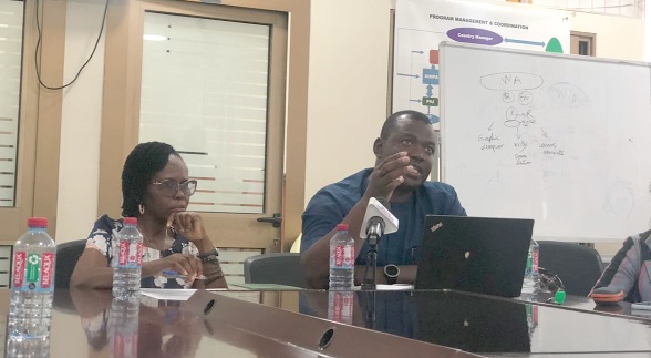 Bashiru Dokurugu (right), Policy Officer for Inclusive Market &amp; Trade, and Juliette Lampoh-Agroh, the Country Manager for AGRA Ghana, in the event