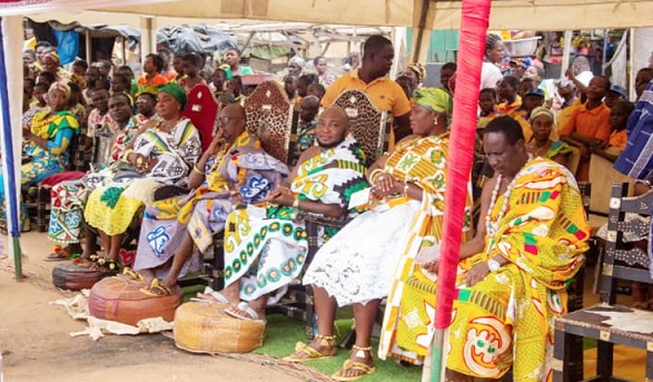 From right: Ofarinyi Kweigya VII, Nana Obokesewa Affulba I, Nana Obokese Amapah I,  Prof. Okatakyi Amenfi VII, Nana Abotar Okorba I and Nana Amenyin of Alata, gracing the occasion