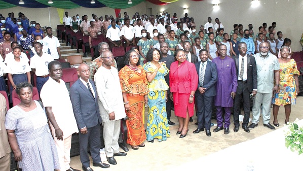 Dignitaries and some of the students after the programme. Picture: ERNEST KODZI