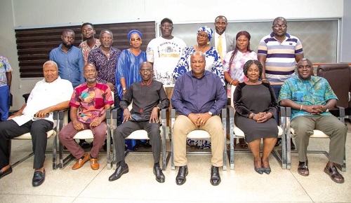 Former President John Mahama and some executive members of NDC