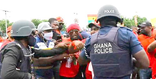 Police clash with protesters
