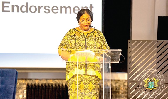 Rebecca Akufo-Addo, the First Lady, delivering her address