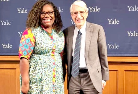 Peter Salovey, Yale President, with Nana Oye Bampoe Addo