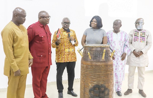 From left: Dr Edward Ackah Nyamike jnr., president of Ghana hotels Association; Ekow Samson, Deputy CEO, Operations, Ghana Tourism Authority; Akwasi Agyeman, CEO of the Ghana Tourism Authority; Alisa Osei Asamoah, President of tour operators Union of Ghana; Prof. Isahaku Adam, HOD, tourism and hospitality department, UCC, and Benjamin Anane Nsiah, Deputy CEO, General Services, Ghana Tourism Authority, launching the 2023 tourism report. Picture: CALEB VANDERPUYE