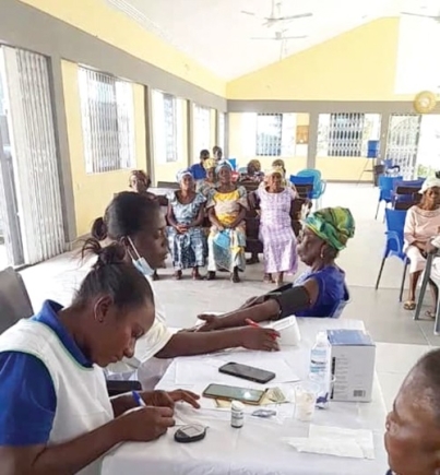 Some of the beneficiaries going through the medical screening
