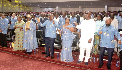 Eric Seddy Kutortse (4th from right) with his wife, Rose Kutortse, and other dignitaries at the event