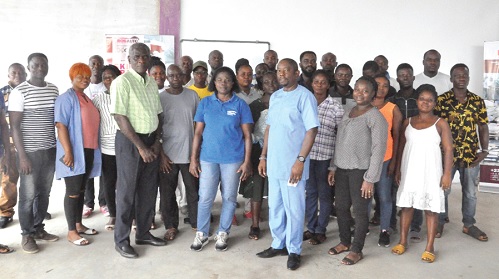 Dr Daniel Agbeko (arrowed) and some resource persons with the participants