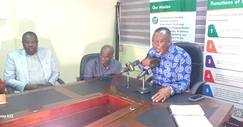 Stephen Asamoah-Boateng addressing the press conference