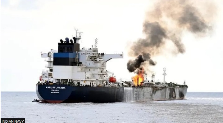 Houthis attack British-linked tanker Marlin Luanda in Gulf of Aden 