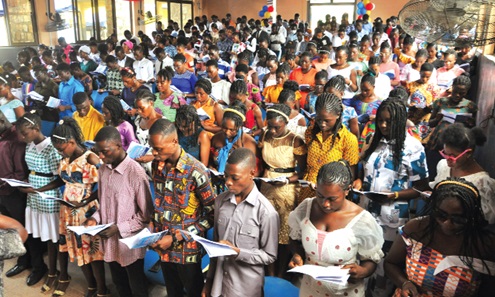 The fresh students through the matriculation oath The fresh students through the matriculation oath