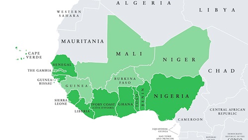 Map of the ECOWAS region
