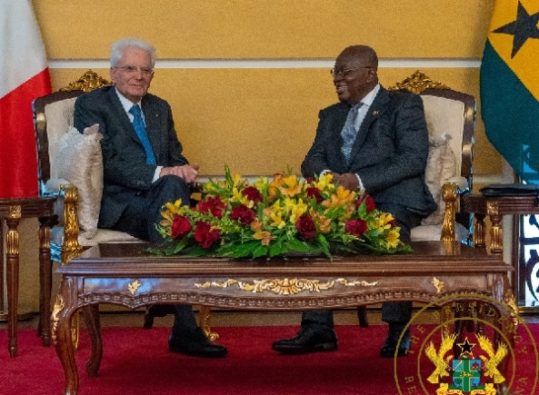 President Mattarella (left) with President Akufo-Addo
