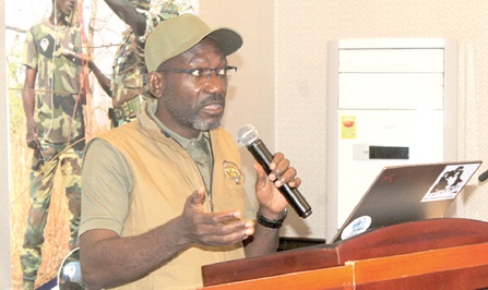 Michael Balinga, Team Lead for Combatting Illegal Wildlife Trade, addressing participants in a workshop on combatting illegal wildlife trade in Accra. Picture: ESTHER ADJORKOR ADJEI