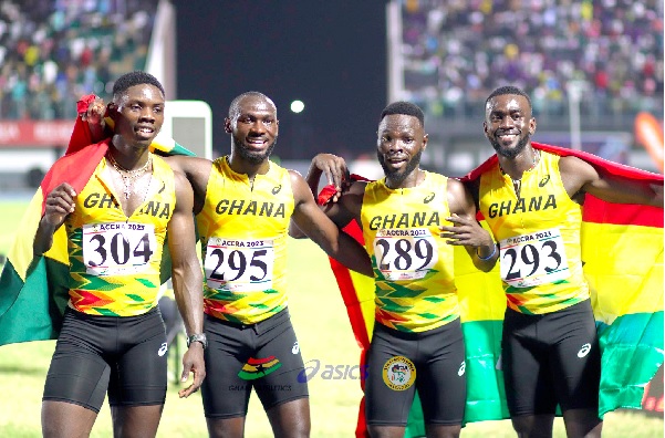From left: Ghana’s quartet of Solomon Hammond, Benjamin Azamati, Edwin Gadayi and Joe Paul Amoah won silver at the recent African Games