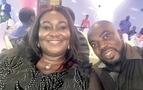Ms Boadi (left) loves hanging out with her godson, Alex Appiah 