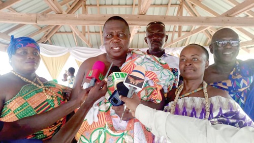 Nana Kwabena Amoako addressing the people at the function