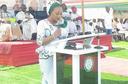 Samira Bawumia addressing the centenary celebration of OLA College of Education