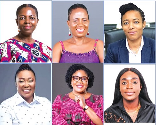 Lydia Seyram Alhassan — NPP MP for Ayawaso West Wuogon, Comfort Doyoe Cudjoe-Ghansah — NDC MP for Ada, Zanetor Agyeman-Rawlings — MP for Klottey Korle, Tina Naa Ayele Mensah — NPP MP for Weija-Gbawe, Agnes Momo Lartey — NDC MP for Krowor, Darkoa Newman — NPP MP for Okaikoi South