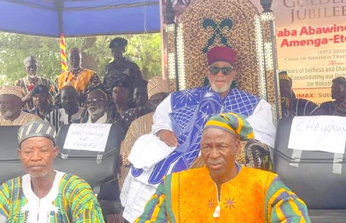 Naaba Henry Abawine Amenga-Etego II seated during the ceremony