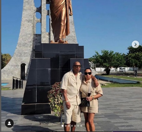(PICTURES) American rapper Ja Rule and wife arrive in Ghana