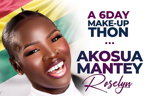 Roselyn Akosua Mantey ends attempt at breaking New Guinness World Record for longest marathon makeup application 