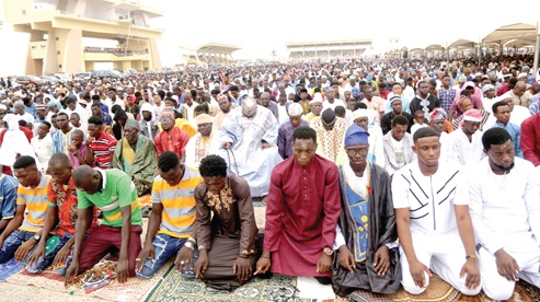 Some of the Muslims praying to mark the end of the Ramadan fasting and prayers at the Independence Square in Accra. Picture: SAMUEL TEI ADANO Some of the Muslims praying to mark the end of the Ramadan fasting and prayers at the Independence Square in Accra. Picture: SAMUEL TEI ADANO