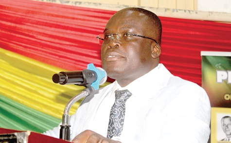 Eric Sampane-Donkor, a professor of Bacteriology and Global Health,  delivering his inaugural lecture in Accra last Thursday on "Prioritising antimicrobial resistance needs in Ghana: A national choice between life and death" at the Ghana Academy of Arts and Sciences 