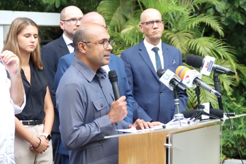 Irchad Razaaly, European Union Ambassador to Ghana, launching the EU Month celebration in Accra. Picture: ELVIS NII NOI DOWUONA 