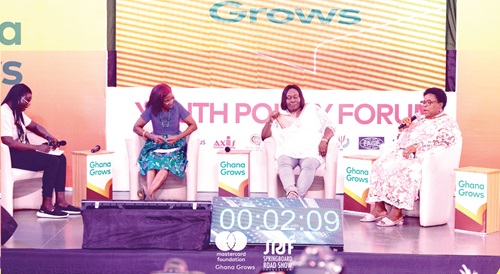 Professor Lydia Aziato (right), Vice-Chancellor, University of Health and Allied Sciences, speaking during a panel discussion