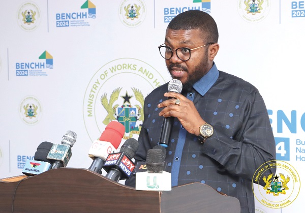 Dr Prince Hamid Armah, Chairperson of the Planning Committee and Special Advisor to the sector minister, speaking at the launch of the BENCHH 2024 in Accra