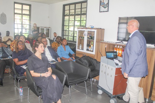 Tamas Endre Feher addressing participants on the opportunities available for students in Hungary. Picture: ESTHER ADJORKOR ADJEI