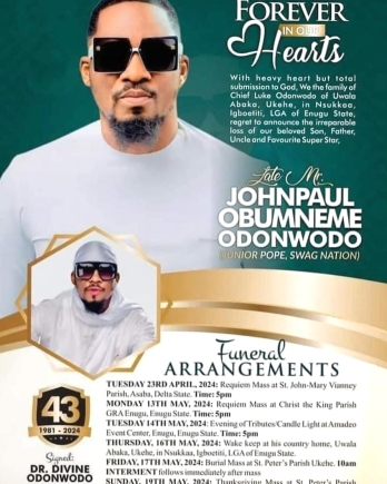 See when late actor Junior Pope will be buried 