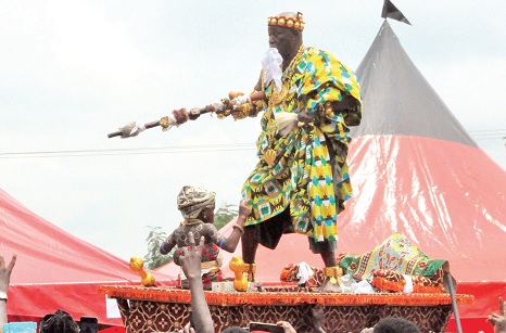 The arrival of Nene Akoto Sah VII, Chief Warlord of Agotime, at the durbar ground