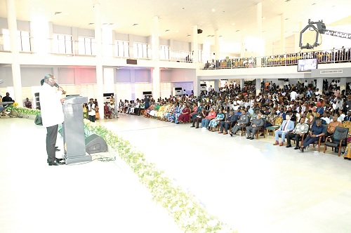 Vice-President Dr Mahamudu Bawumia (left) speaking at the event