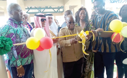  President Akufo-Addo cutting the tape to inaugurate the project