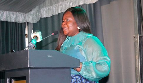  Dr Betty Annan (right), the Country Director of AGRA, addressing participants in the conference