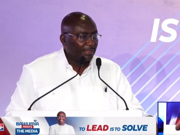  Dr Mahamudu Bawumia speaking at the 2024 manifesto launch