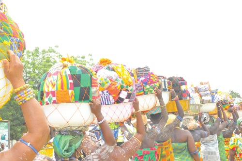 Kente pieces on display at the festival