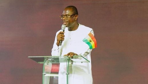 Dr Joseph Siaw Agyepong (left), Executive Chairman of Jospong Group of Companies, delivering his address at the thanksgiving service