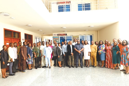 Prof. Eric Opoku Mensah (arrowed), VC, UniMAC, with the participants after the launch. Picture: EDNA SALVO KOTEY 
