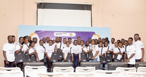 Some of the beneficiaries of the 2024 scholarship scheme with officials of the sponsor, Karpowership,  after the presentation ceremony