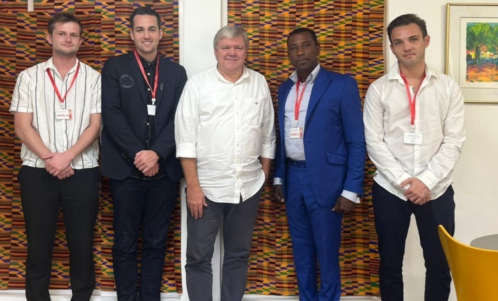 Caption Kennedy Agyepong (2nd from left), CEO of Kenpong Academy, and officials of Danish club, Sonderjyske